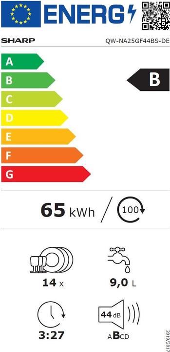Label énergétique Sharp QW-NA25GF44BS-FR