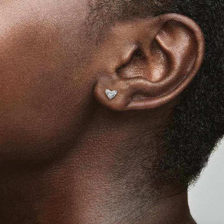 Image du produit Pandora Boucles d'oreilles triple pierre coeur (Argent massif)
