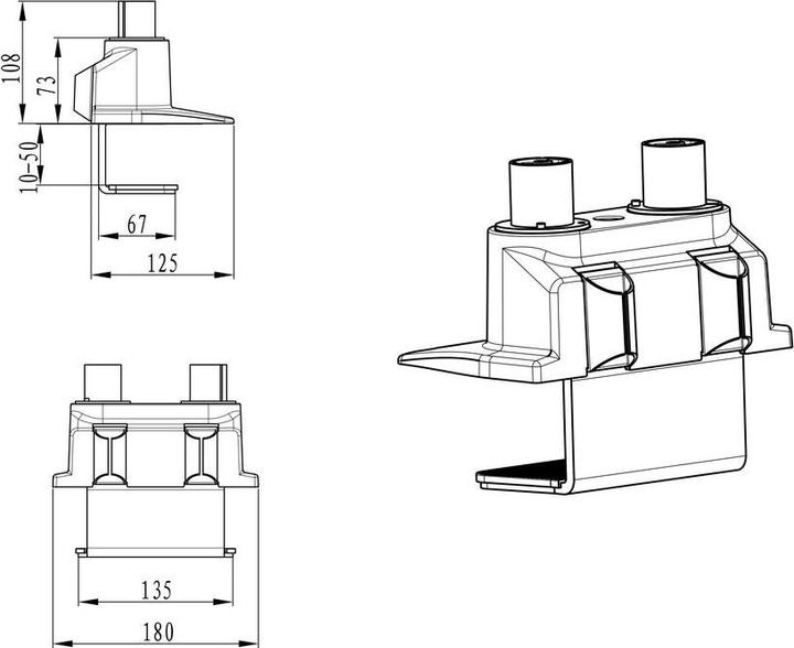 Immagine prodotto Multibrackets Supporto da scrivania Duo (Tavolo)
