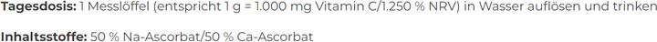 Nutritional values and ingredients Biocannovea Ester C complex Plv (1 Piece, Powder, 150 g)