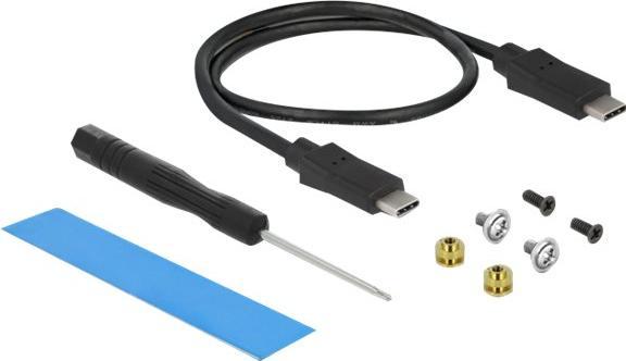 Actual product image Delock External USB Type-C™ Combo Enclosure for M.2 NVMe PCIe or SATA SSD (M.2 2230, M.2 2242, M.2 2260, M.2 2280)