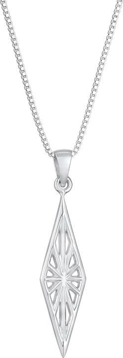Kuzzoi Halskette Herren Raute Marquise Ornament Used Look 925 Silber (925er Sterling Silber, 60 cm)