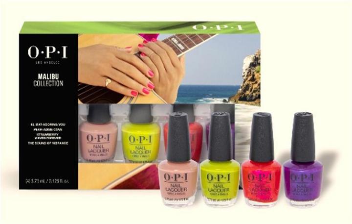 Produktbild OPI Klassische Mini-Nagellacke im 4er-Set der Malibu Kollektion (Grün, Altrosa, Glitter, Pink, Violett, Farblack)