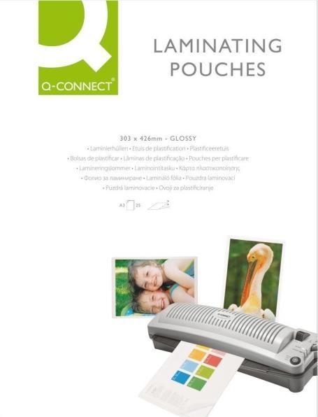 Productafbeelding Q-Connect Lamineerfolies glanzend (A3, 25 Stuk, 125 µm)