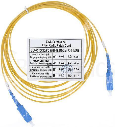 Actual product image BlueOptics Simplex fibre optic patch cable SC-UPC/SC-UPC Singlemode 1 metre (CAT6, 1 m)
