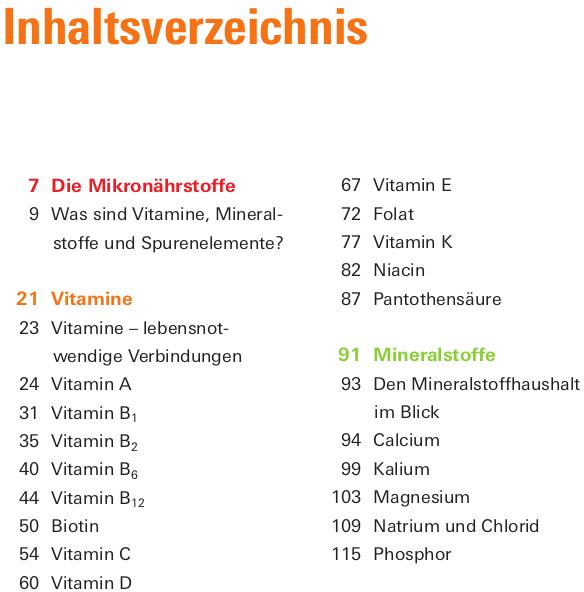 Nährwerte und Zutaten Vitamine, Mineralstoffe, Spurenelemente (Deutsch, Prof. Dr. Bernhard Watzl, Dr. Angela Bechthold, 2024)