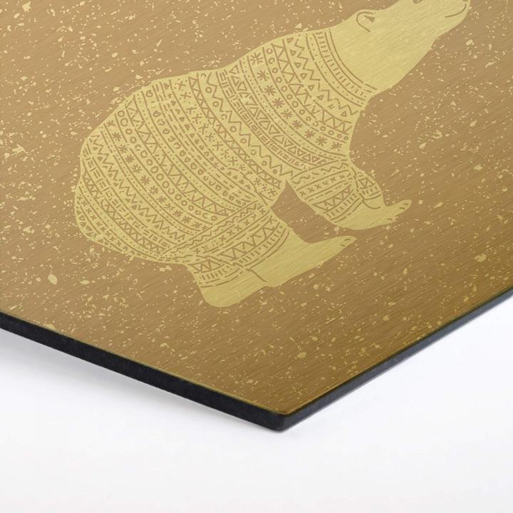 Image du produit Trenddeko Effet doré Ours polaire blanc (25 x 22 cm)