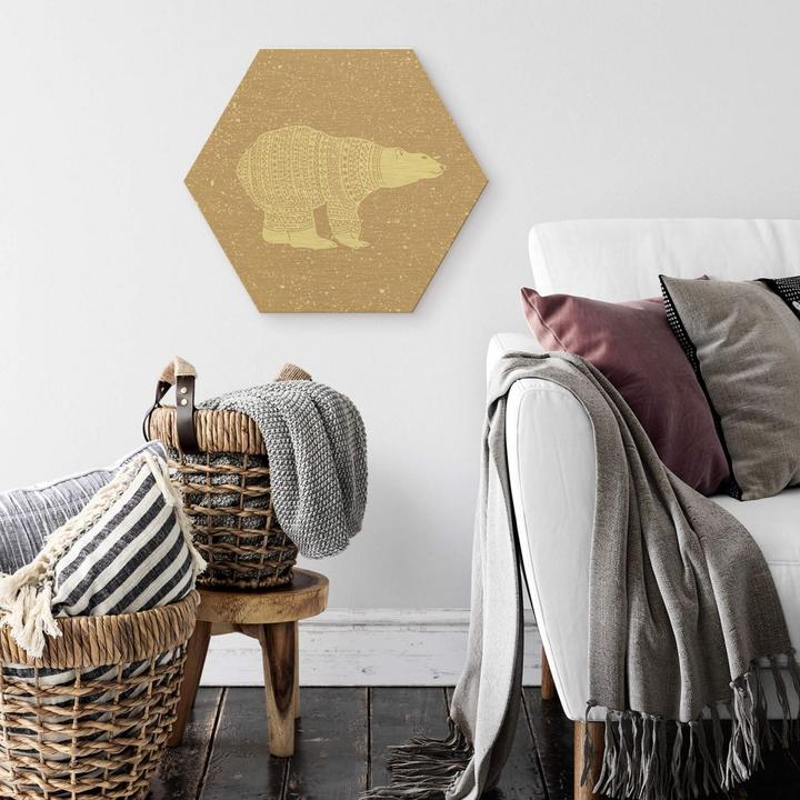 Image du produit Trenddeko Effet doré Ours polaire blanc (25 x 22 cm)