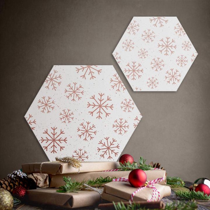 Produktbild Trenddeko Kupfereffekt Schneeflocken Eiskristalle (25 x 22 cm)