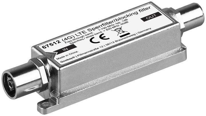 Image du produit Goobay Filtre de blocage LTE/4G coaxial mâle - coaxial femelle (Amplificateur)