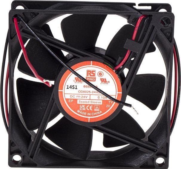 Actual product image Rs Pro DC sealed sleeve axial fan 80x25mm 24Vdc (80 mm)