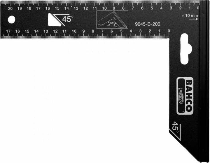 Produktbild Bahco Präzisionswinkel mit Stahlblatt 200 mm