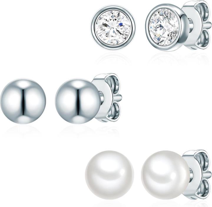Rafaela Donata Damen Sterling Silber verziert mit Kristallen von Swarovski® Süsswasser-Zuchtperle silber - 12522 (Sterling Silber)