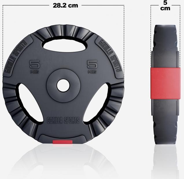 Actual product image Gorilla Sports Weight plate set (4 x 2.5 kg, 4 x 5 kg)