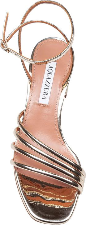 Actual product image Aquazzura latour sandal 50 in laminated leather color light gold (50)