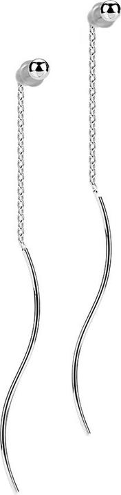 Star Piercing Ohrstecker silber Kugel freifallende Kette mit Welle (ohne Messing, Chirurgenstahl 316L)