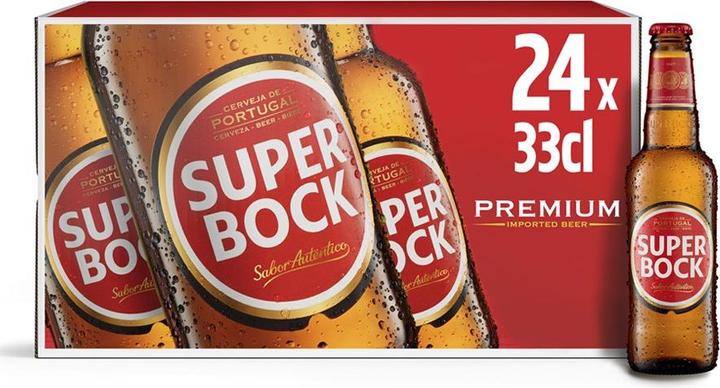 Actual product image Unicer SUPER BOCK beer box 24 x 330 ml / 5.2 % Portugal (24 x 33 cl)