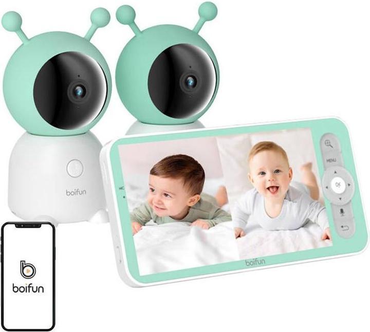 Boifun Nanny Kameras + Monitor (Babyphone mit Kamera, 300 m)