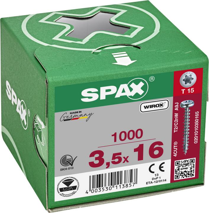 Produktbild Spax Spanplattenschrauben PH T15 3,5x16 mm (1000 Schrauben pro Stück)