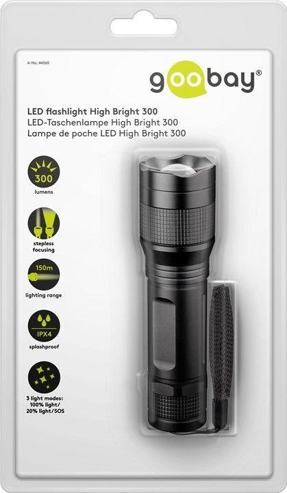 Image du produit Goobay LED-Taschenlampe High Bright 300 (12.60 cm, 300 lm)
