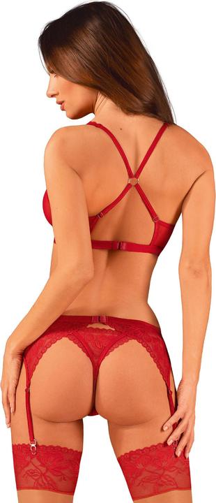 Actual product image Obsessive Lacelove Three Piece Set Red Xl/Xxl (L, XL)