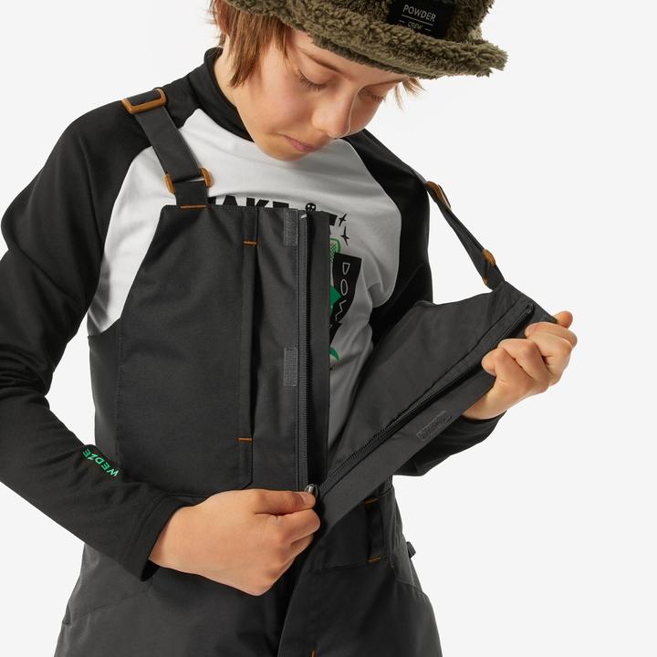 Actual product image Wedze Snowboard trousers dungarees kids piste - 500 grey (146)