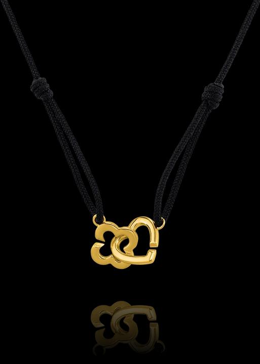 Actual product image Charles Garnier PASSION Intertwined Heart and Clover Choker in Golden Silver