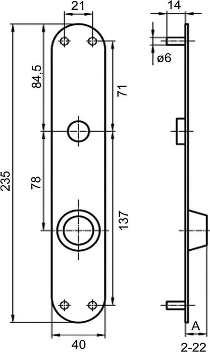 Image du produit Glutz Plaques de porte glide 5345 S (Garniture de plaque de porte)