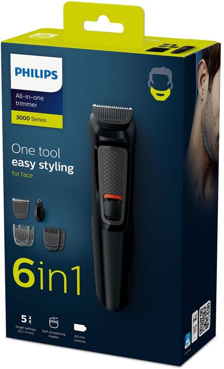 Produktbild Philips MULTIGROOM Series 3000 6 Werkzeuge selbstschärfende Stahlklingen 6-in-1 Gesicht