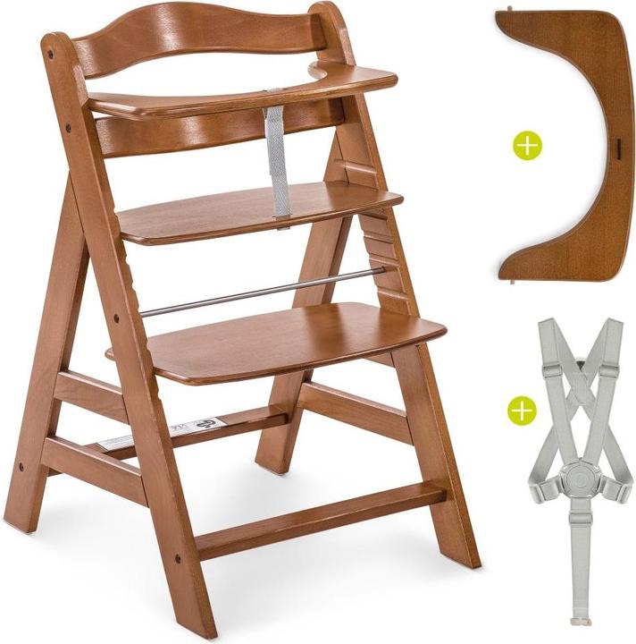 Actual product image Hauck Highchairs Alpha Plus Walnut Newborn Set - 3-piece highchair (Highchair)