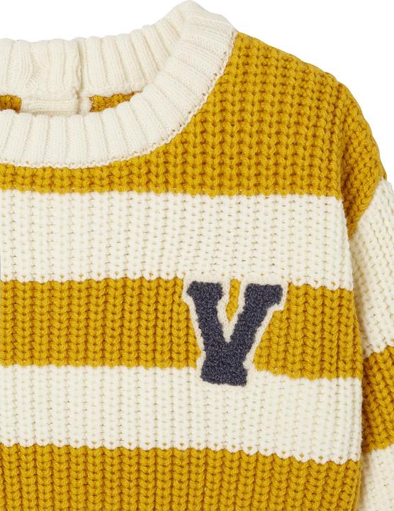 Image du produit Vertbaudet Baby Streifenpullover mit Frottee-Buchstabe (74)