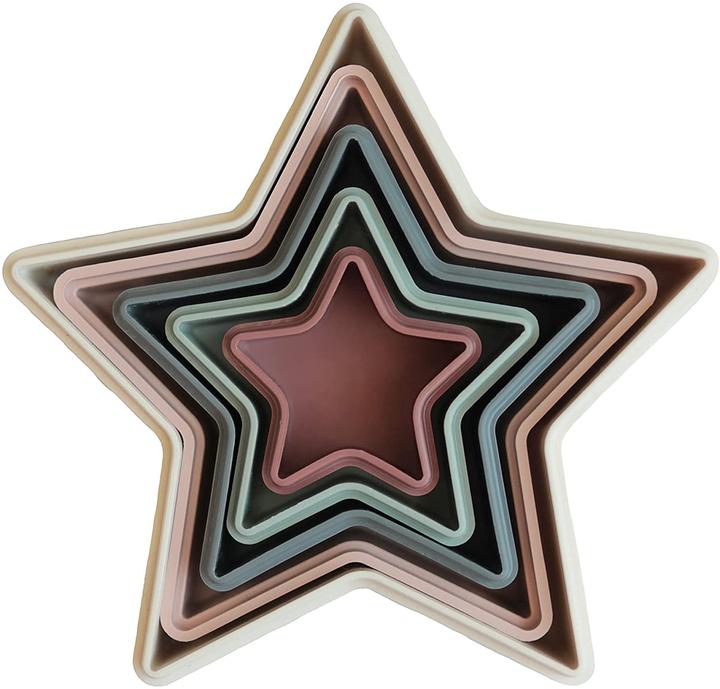 Actual product image Mushie Nesting Star Stacking Tower