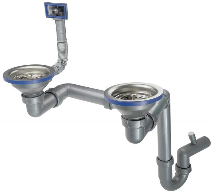 Actual product image Deante Siphon for 1 5-bowl and 2-bowl steel sink (Siphon mounting material, 1 1/4")