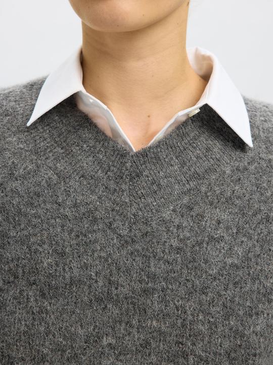 Actual product image Selected Femme Slfsia Ras Ls Knit Long V-Neck Noos (S)