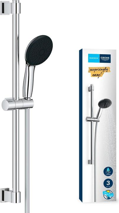 Produktbild Grohe Vitalio Start 110 QuickFix Brausestangenset, kleben oder bohren, Länge 600mm, wassersparend, 3 Strah