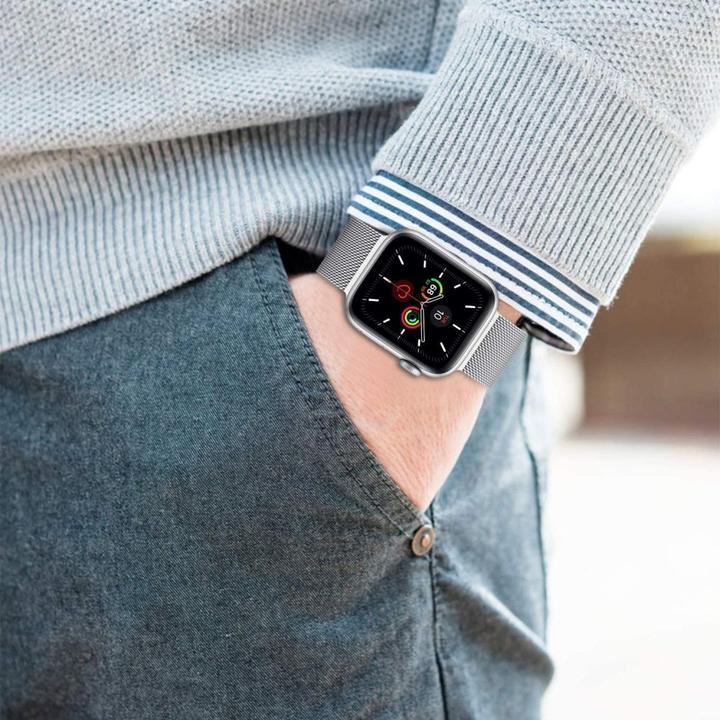 Actual product image Tech Smart Clock Apple 1/2/3 belt, pink, 42 mm (Stainless steel)