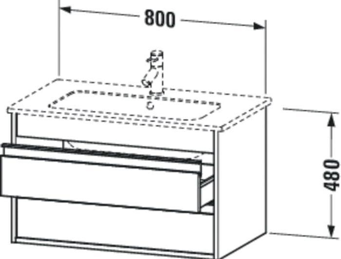Produktbild Duravit Waschtischunterbau KETHO 480x800x475mm graphit matt (80 x 48 x 47.5 cm)