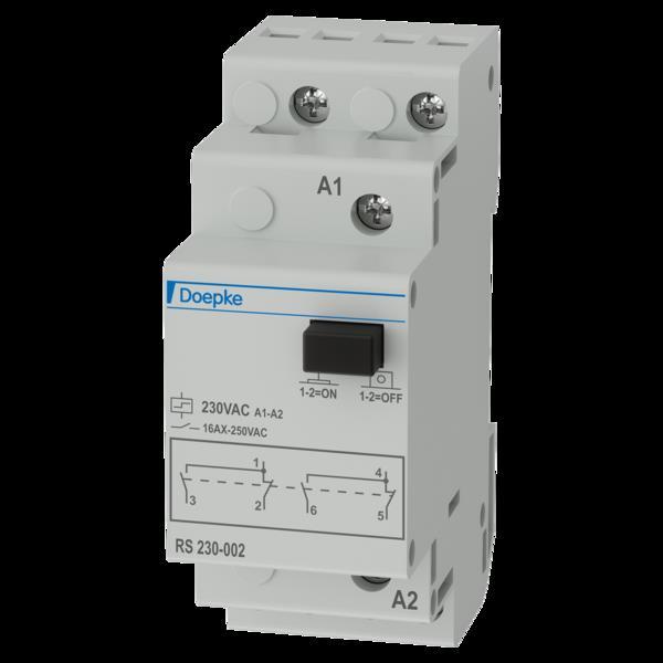 Produktbild Doepke DOEP RS 230-002 StromstoÃschalter RS 230-002, 230V AC, 2-polig 16A, 2 Wechsler (