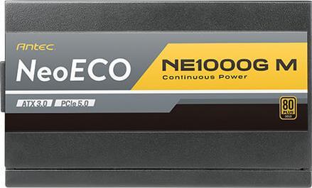 Image du produit Antec Bloc d'alimentation NE1000G M EC ATX3.0 Modulaire (1000W) 80+ Gold retail (1000 W)