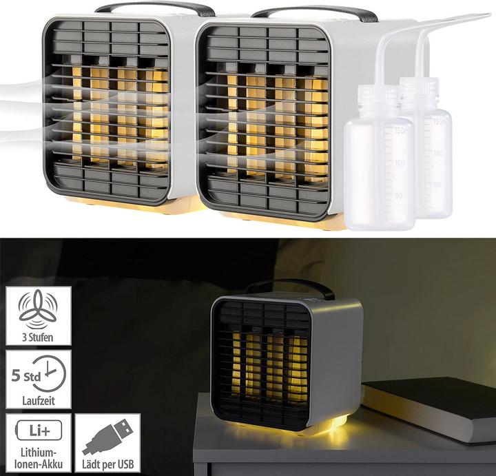 Produktbild Sichler 2er-Set Mini-Akku-Luftkühler