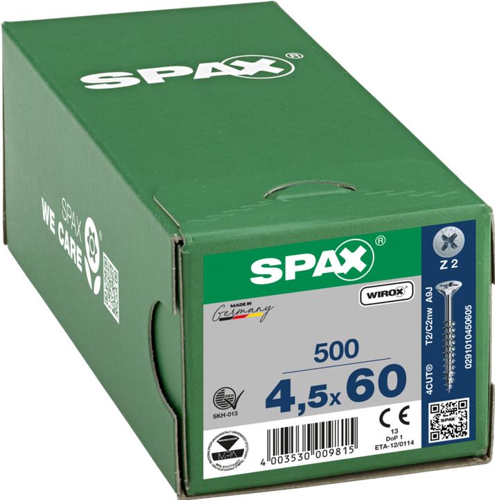Immagine prodotto Spax Viti per truciolare SK PZ2 4,5x60 mm (500 Viti per pezzo)