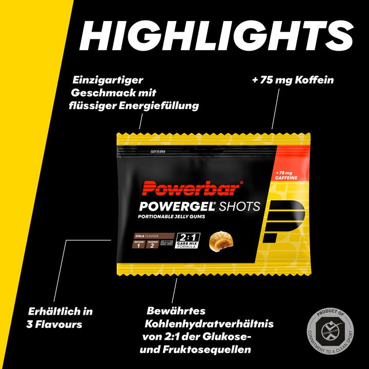 Produktbild Powerbar PowerGel Shots (Cola, Koffein, 24 Stk., 1536 g)
