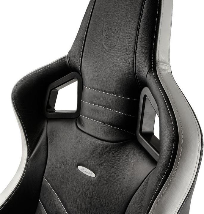 Actual product image noblechairs EPIC gaming chair Genuine leather gaming chair, black-white-red