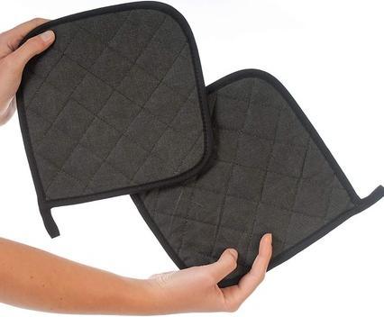 Hygostar FLAMESTAR" pot holder, black (Silver)