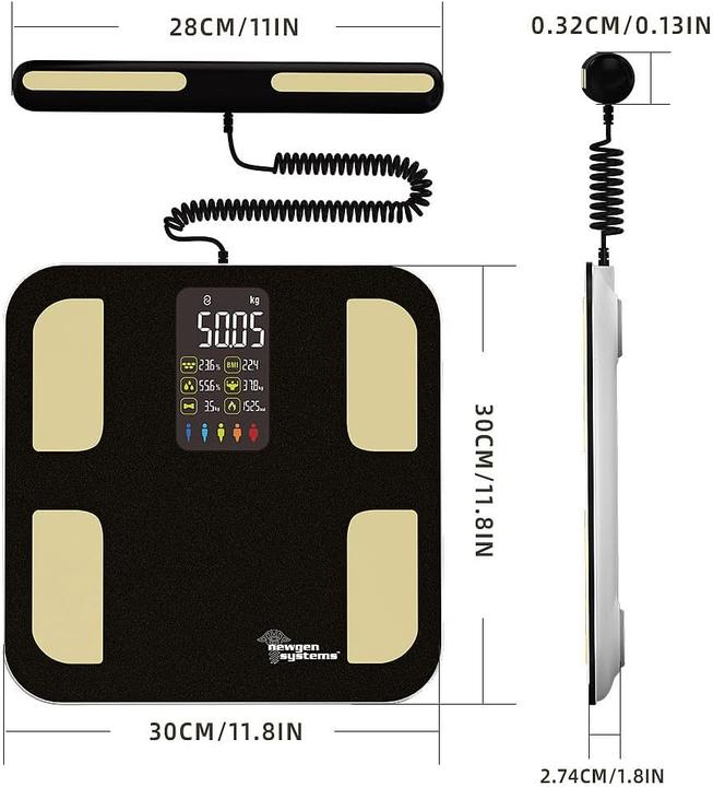 Actual product image Newgen medicals Ganzkörperanalyse-Waage mit Handsensoren und App (180 kg)