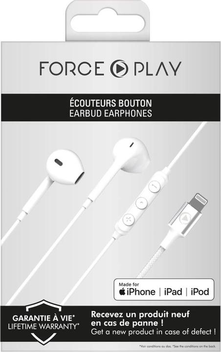 Produktbild Force Play FPYKPBOUTONMFIW Lightning Kopfhörer (Kabelgebunden)