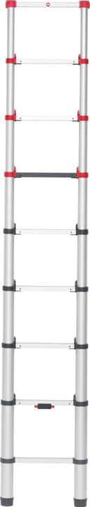Productafbeelding Hailo FlexLine, aluminium veiligheidstelescopische ladder, 9 sporten (Enkele ladder, 264 cm)