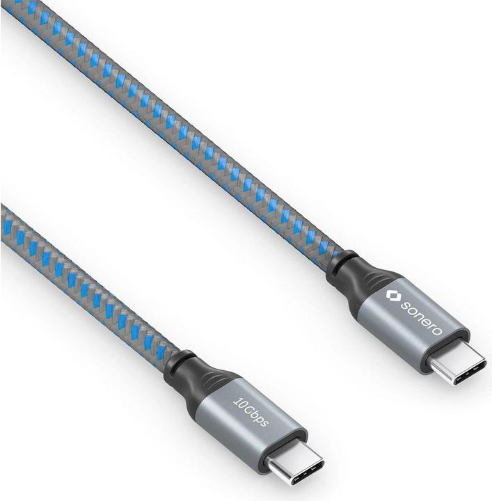 Actual product image Sonero USB cable USB C - USB C 1 m (1 m, USB 3.2 Gen 2)