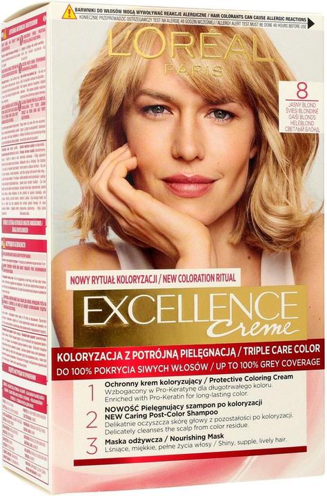 L'Oréal Paris L'Oreal Excellence Creme Hair Dye 8.0 Lightonde (8.0 Hellblond)