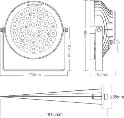 Produktbild Milight RGBW Funk LED Gartenspot 25W (2100 lm, IP66)